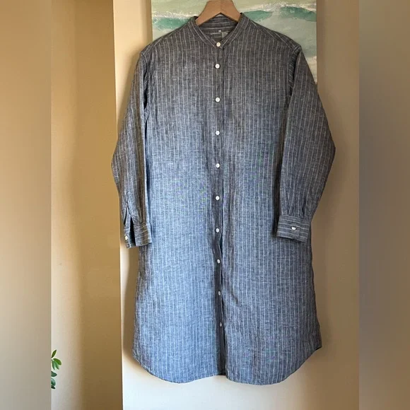 Muji Linen Shirt Dress - Picture 1 of 7